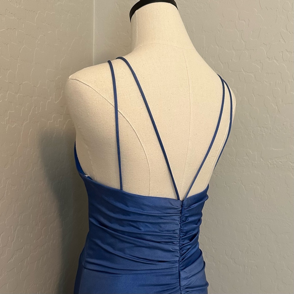 🔴FINAL CLEARANCE NEW JOVANI SZ 14 BLUE FRONT SLIT FORMAL EVENING GOWN DAMAGED - Picture 14 of 16